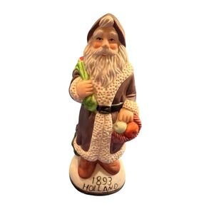 Vintage Porcelain Santa Claus Figurine Hand-Painted Christmas Decor 1893 Holland